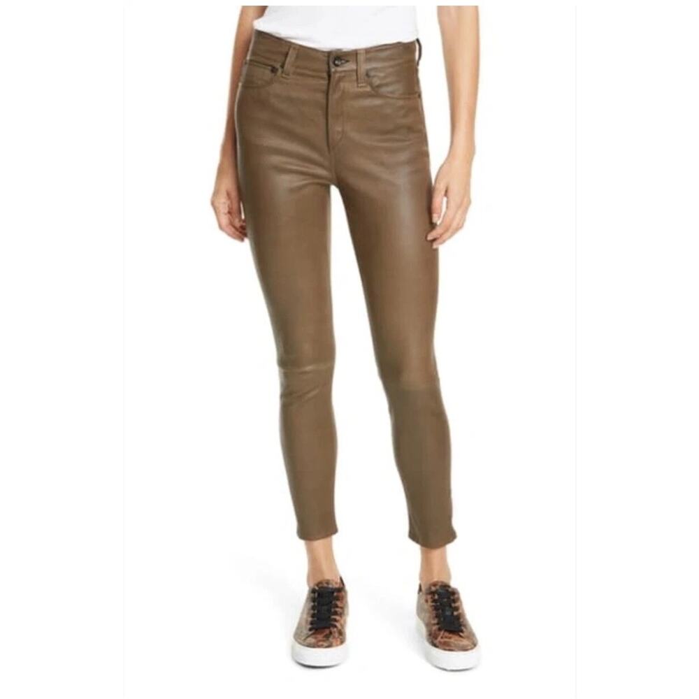 Rag & Bone Nina Leather Ankle Stretch Pants